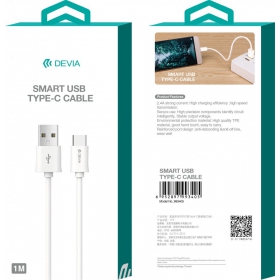 USB kabel Devia Smart Type-C 1.0m (hvit)