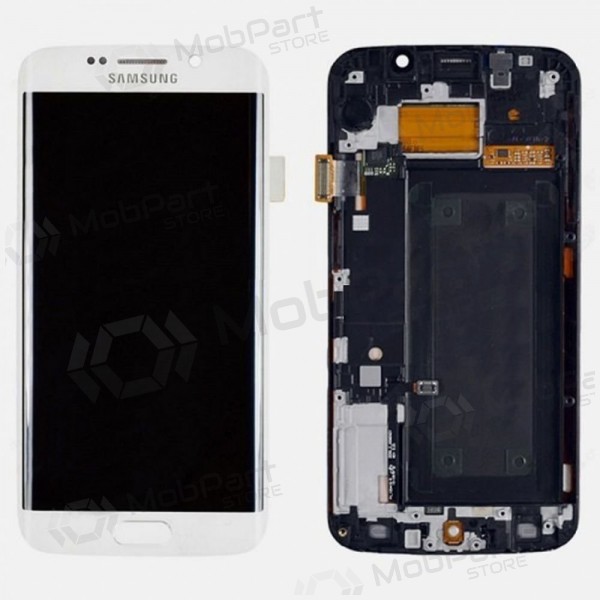 Samsung G925F Galaxy S6 Edge skjerm (hvit) (med ramme) (service pack) (original) Samsung G925F Galaxy S6 Edge skjerm (hvit) (med ramme) (service pack) (original)