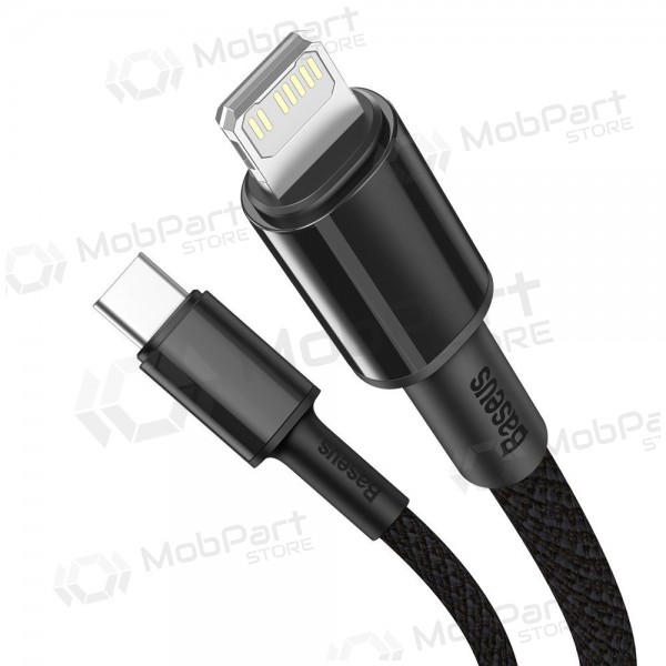 USB kabel Baseus High Density Braided Fast Data PD 20W Type-C - Lightning 1.0m (svart) CATLGD-01 USB kabel Baseus High Density Braided Fast Data PD 20W Type-C - Lightning 1.0m (svart) CATLGD-01