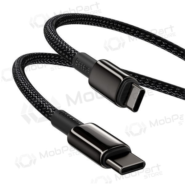 USB kabel Baseus Tungsten Gold Fast Data Type-C - Type-C 100W 1.0m (svart) CATWJ-01 USB kabel Baseus Tungsten Gold Fast Data Type-C - Type-C 100W 1.0m (svart) CATWJ-01