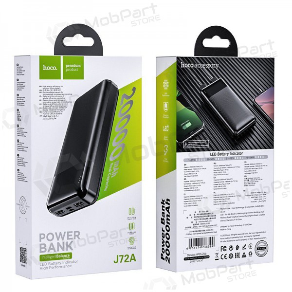 Powerbank Power Bank Hoco J72A 20000mAh svart