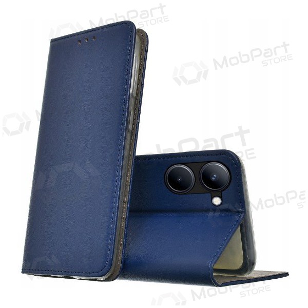 Huawei Y6P deksel / etui "Smart Magnetic" (mørkeblå)