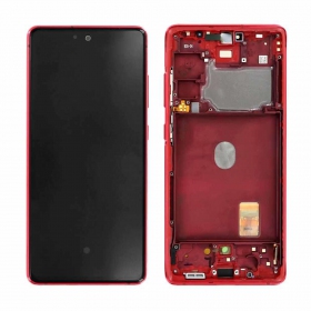 Samsung G780F Galaxy S20 FE skjerm rød (Cloud Red) (med ramme) (service pack) (original)