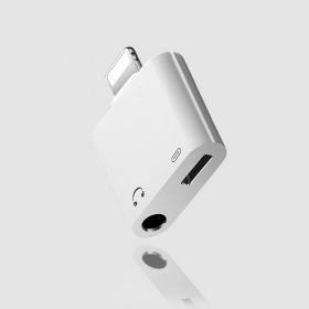 Adapter ADP15 iš Lightning į Lightning + 3,5mm (hvit)