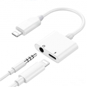 Adapter bluetooth ADP13 iš Lightning į Lightning + 3,5mm (hvit)