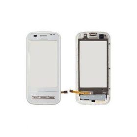 Nokia c6-00 berøringssensitivt glass (med ramme) (hvit)