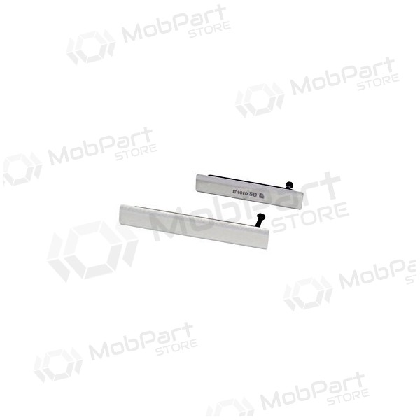 Sony Xperia Z2 D6502 / Z2 Xperia D6503 / Z2 D6543 microSD og microUSB-SIM sidedeksler (hvite)