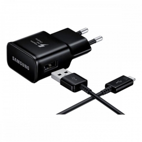 Lader original Samsung EP-TA200NBE 15W + Type-C kabel svart