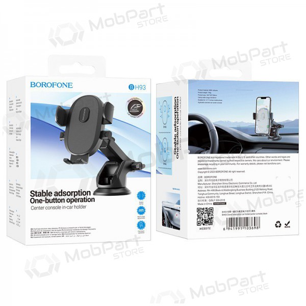 Mobilholder Borofone BH93 (dashboard) svart