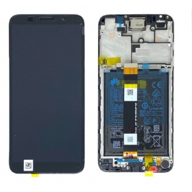 Huawei Y5p 2020 skjerm (svart) (med ramme og batteri) (service pack) (original)