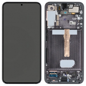 Ekranas Samsung S906 S22 Plus su lietimui jautriu stikliuku og rėmeliu Black original (service pack)