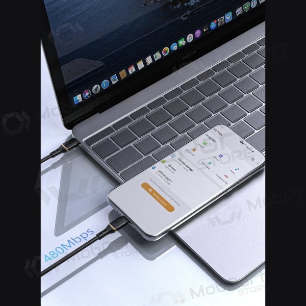USB-C-kabel Dudao L25C USB-C til USB-C 1 m 60 W svart