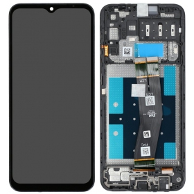 Ekranas Samsung A145 A14 4G 2023 su lietimui jautriu stikliuku og rėmeliu Black original (service pack)