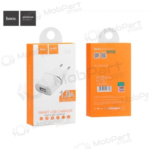 Lader HOCO C11 Smart USB (5V 1A) (hvit)