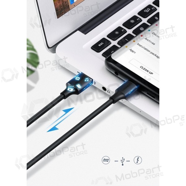 USB kabel Ugreen US287 USB to USB-C 3A 1.5m svart