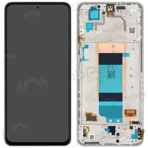 Xiaomi Poco F4 5G skjerm (sølvgrå) (med ramme) (original)