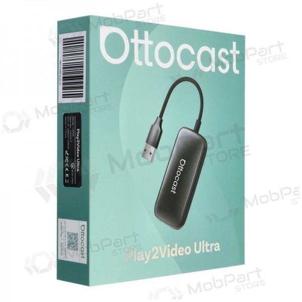 Trådløs CarPlay/Android Auto-adapter Ottocast Play2Video Ultra svart
