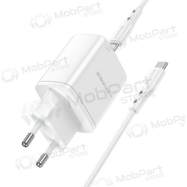 Lader buitinis Borofone BN9 2xType-C 35W + Type-C hvit