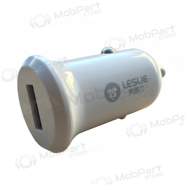Lader automobilinis Leslie C50 USB 5A (hvit)