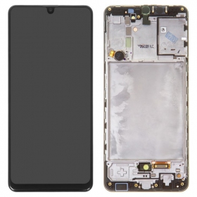 Samsung A315 Galaxy A31 2020 skjerm (svart) (med ramme) (service pack) (original)