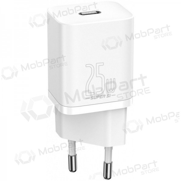 Lader buitinis Baseus Super Si 25W + Type-C 1.0m hvit TZCCSUP-L02