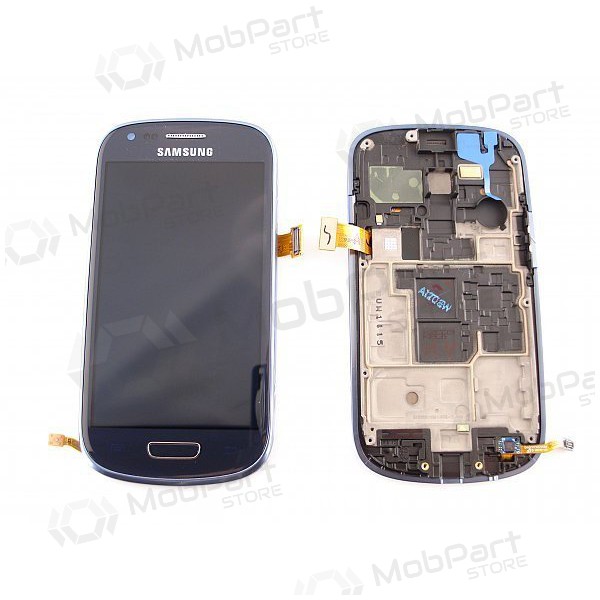 Samsung I8190 Galaxy S3 mini skjerm (blå) (med ramme) (brukt grade A, original)