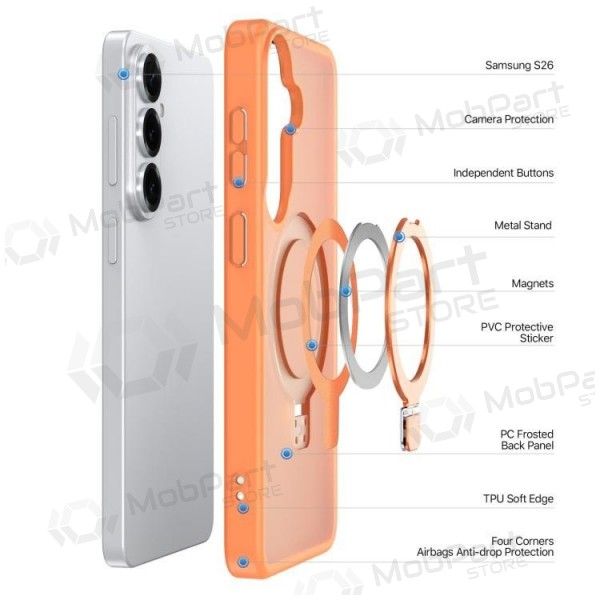 Samsung Galaxy S26+ deksel - Dux Ducis Yind Magnetic Stand (oransje)