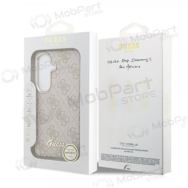 Samsung Galaxy S26 deksel - Guess PU 4G Script Metal Logo Magnetic (rosa)