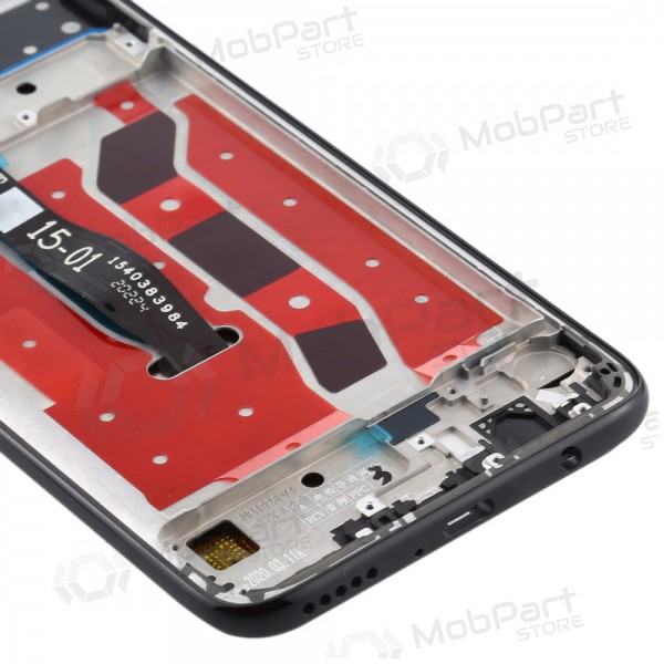 Huawei P40 Lite skjerm (svart) (med ramme) (brukt grade A, original)
