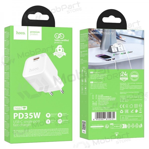 Telefonlader Hoco N66 35 W GaN USB-C hvit