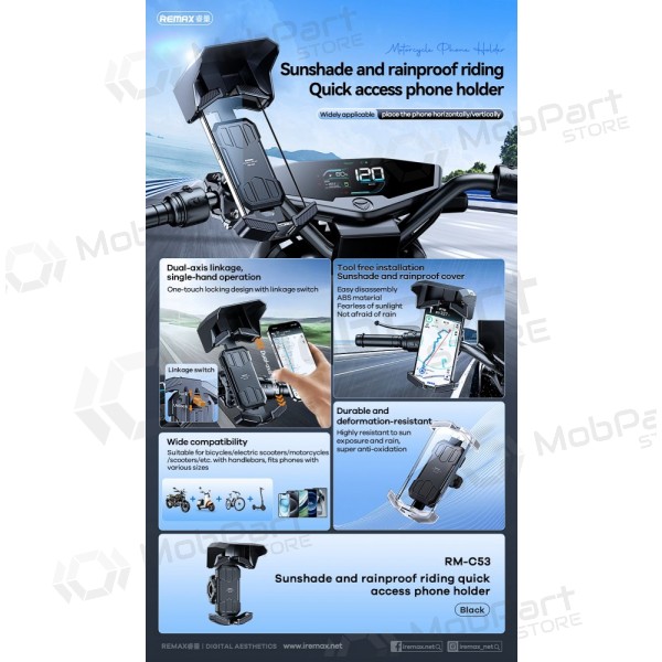 Telefonholder for sykkel og motorsykkel Remax RM-C53