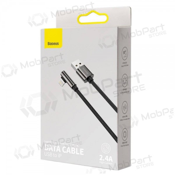 USB kabel Baseus Legend Lightning 2.4A 1.0m (svart) CALCS-01