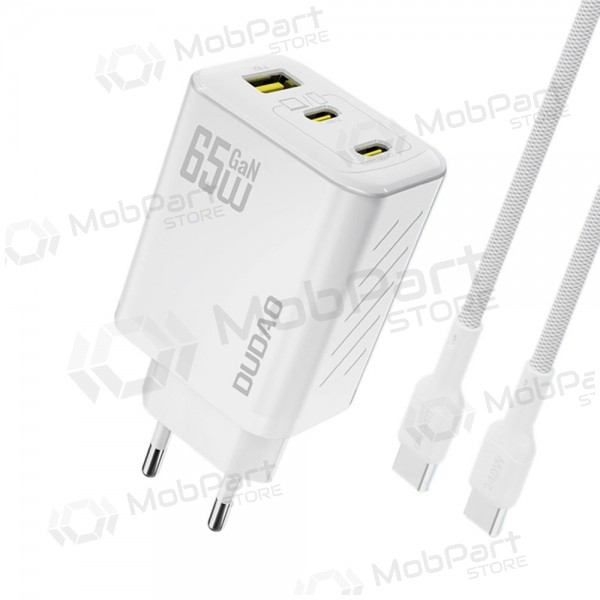 Telefonlader Dudao A28PC 45 W GaN 2x USB-C med USB-C-kabel 1 m svart