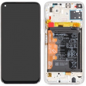 Huawei P40 Lite skjerm (Breathing Crystal) (med ramme og batteri) (service pack) (original)