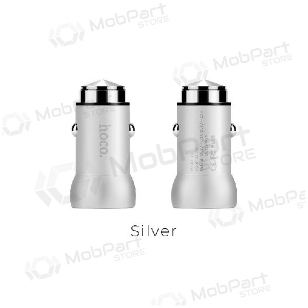 Lader for biler HOCO Z4 QuickCharge (5V 2.1A) (sølvgrå)