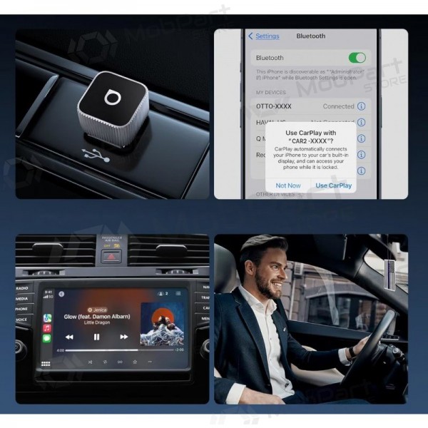 Trådløs CarPlay / Android Auto-adapter Ottocast Mini Cube CP88-T2 sølv