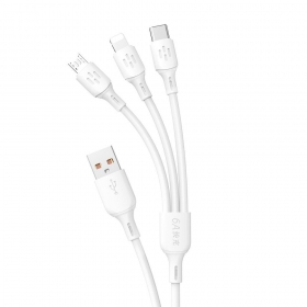 USB-kabel Dudao L8A-3in1 USB-A til USB-C / Micro USB / Lightning 1.2 m 6A