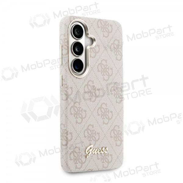 Samsung Galaxy S26 deksel - Guess PU 4G Script Metal Logo Magnetic (rosa)