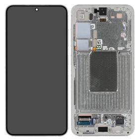 Ekranas Samsung S921 S24 su lietimui jautriu stikliuku og rėmeliu Marble Grey original (service pack)