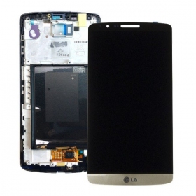 LG D855 Optimus G3 skjerm (med ramme) (gyllen)