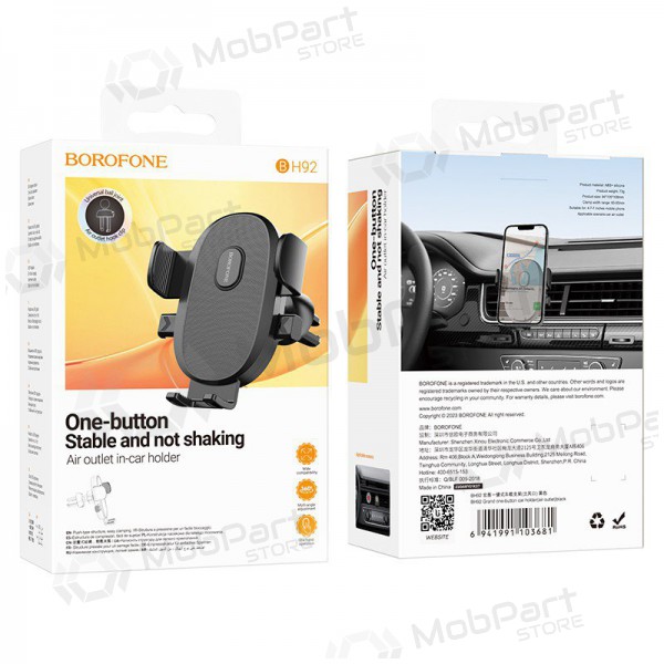 Mobilholder Borofone BH92 (air vent) svart