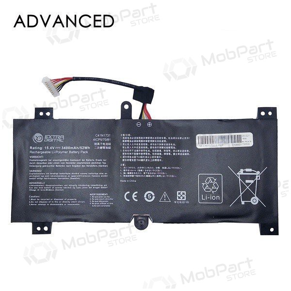 ASUS C41N1731, 3400mAh bærbar batteri, Advanced ASUS C41N1731, 3400mAh bærbar batteri, Advanced