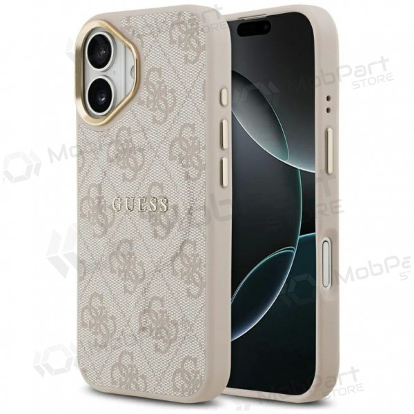Apple iPhone 17 deksel - Guess PU Leather 4G Gold Frame MagSafe (rosa)