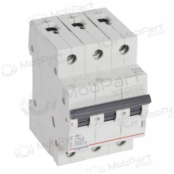 Automatisk bryter MCB RX3 Legrand 419240 (50A, 3P, 230V, 6kA)