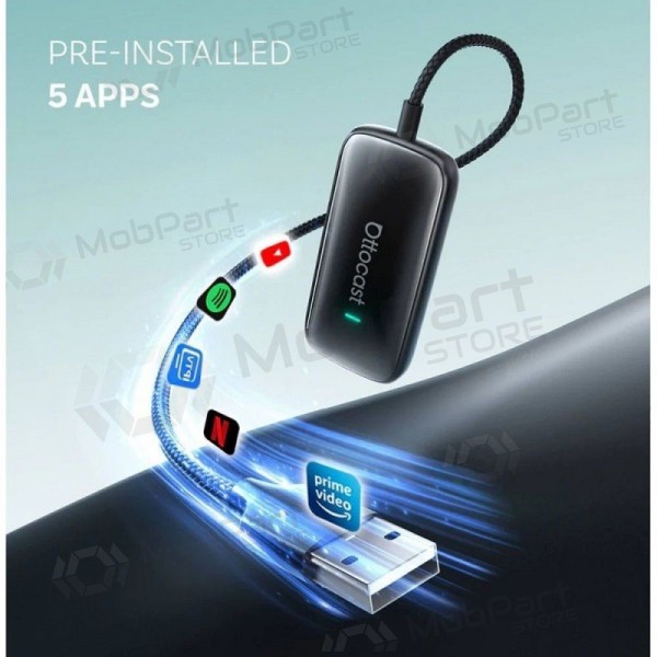 Trådløs CarPlay/Android Auto-adapter Ottocast Play2Video Ultra svart