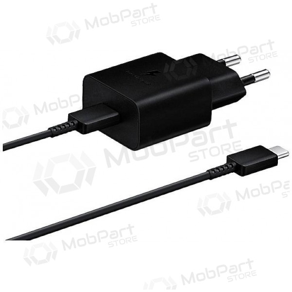 Lader original Samsung EP-T1510XBEGEU 15W + kabel Type-C 1m i pakken svart