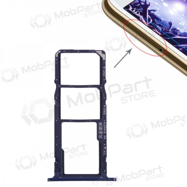 Huawei Y5 2018 SIM kortholder (blå) (original)