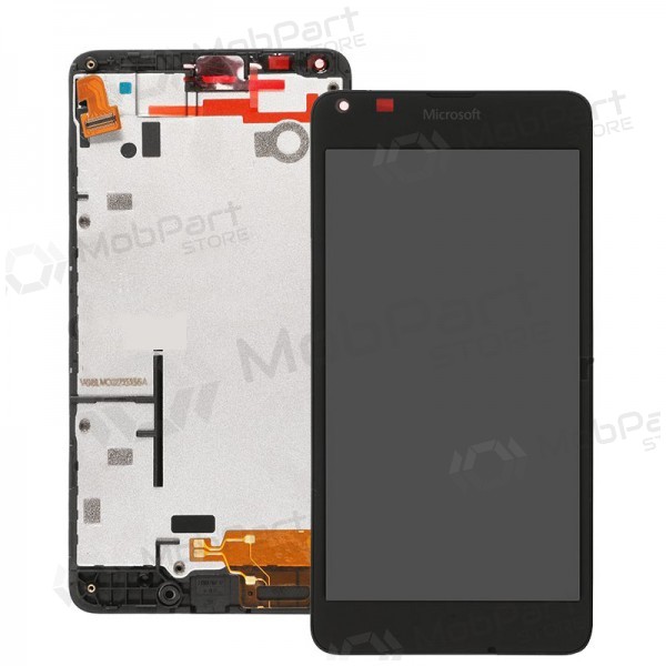Microsoft (Nokia) Lumia 640 skjerm (med ramme) (svart) (brukt grade A, original)