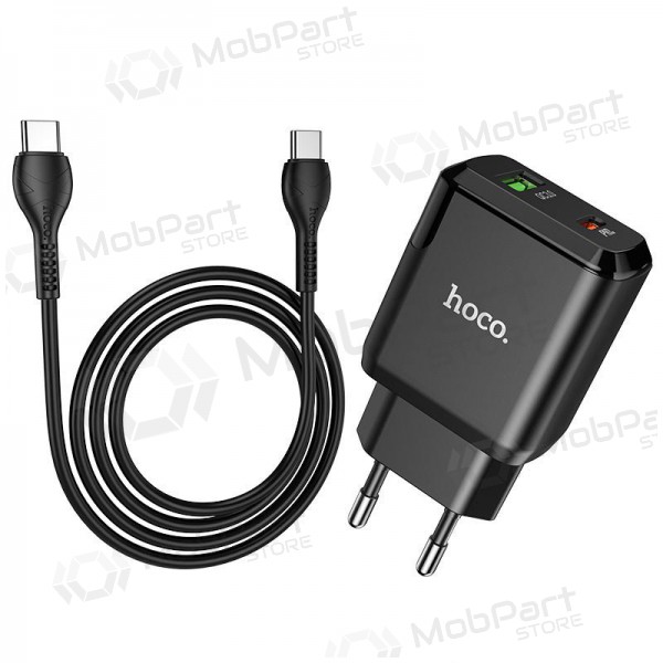 Lader Hoco N5 USB Quick Charge 3.0 + PD 20W (3.1A) + Type-C-Type-C (svart)