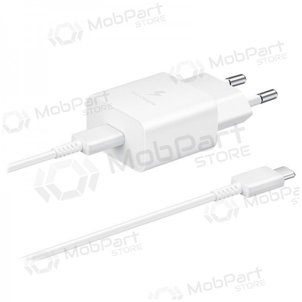 Lader original Samsung EP-T1510XWEGEU 15W + kabel Type-C 1m i pakken hvit